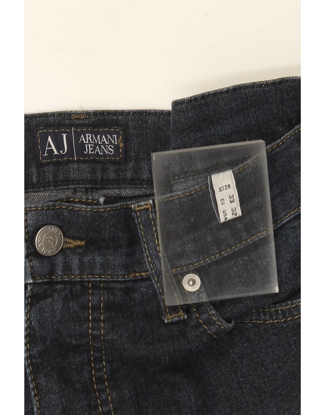Armani Jeans Jean droit femme W33 L34 bleu marine