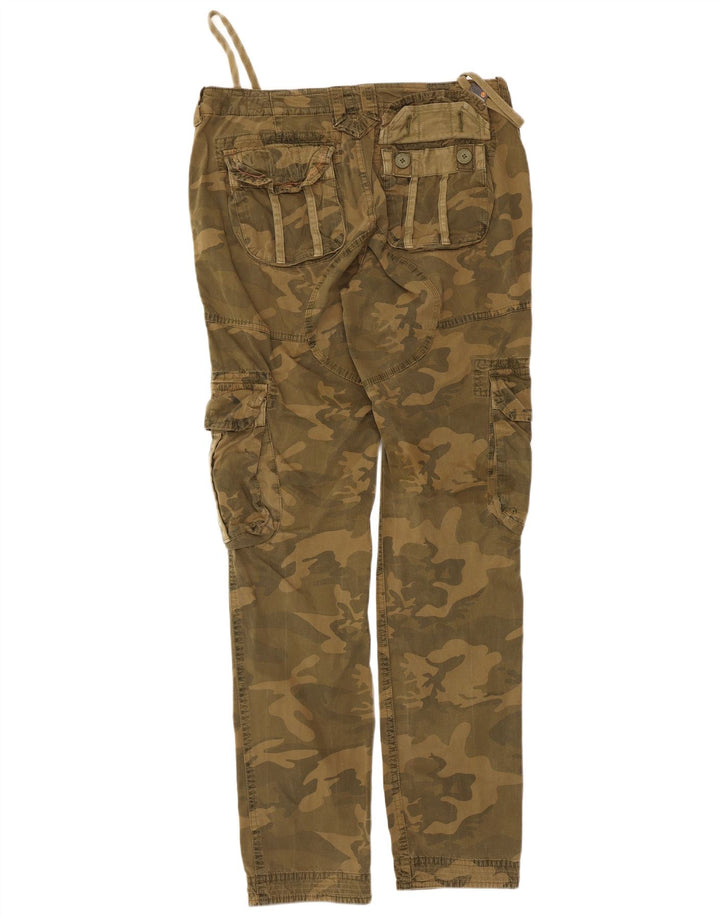 Superdry Pantalon Cargo Droit Moyen W34 L33 Kaki Camouflage
