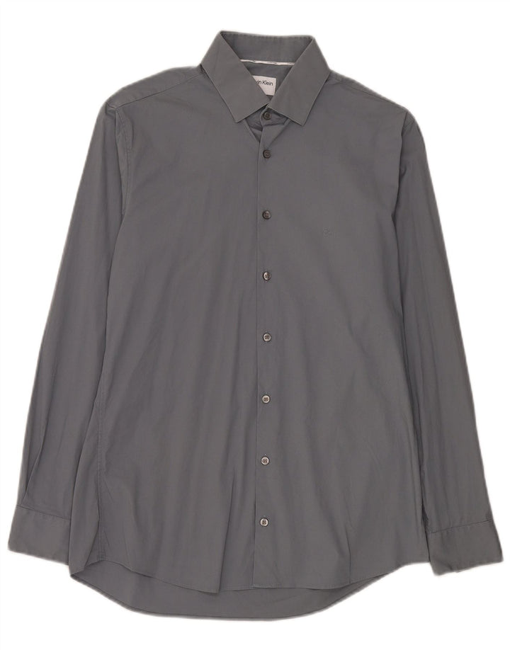 Calvin Klein Chemise slim fit pour homme Taille 39 Gris moyen