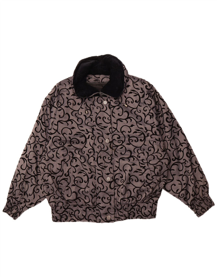 LONDON FOG Veste coupe-vent surdimensionnée pour femme UK 14 Gris moyen floral