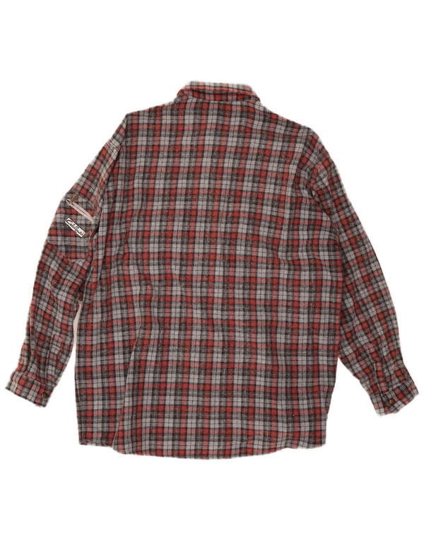 Chemise en flanelle homme vintage grand chèque rouge