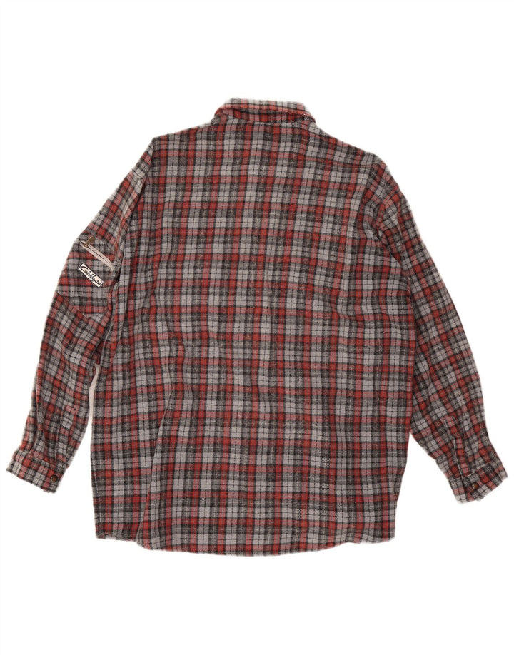 Chemise en flanelle homme vintage grand chèque rouge