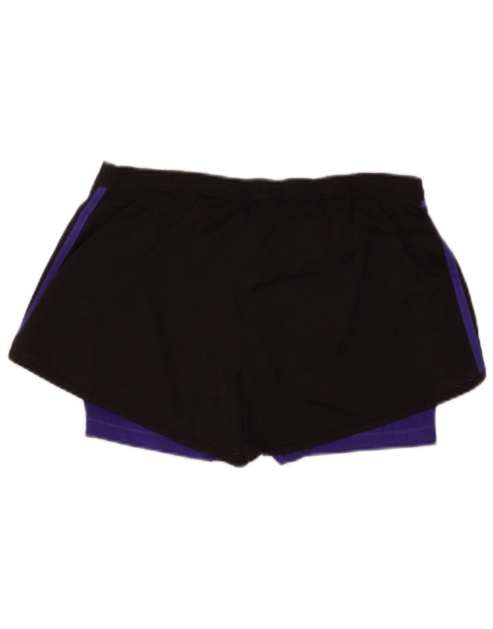 Adidas Short de sport pour femme UK 12/14 Polyester color block noir moyen