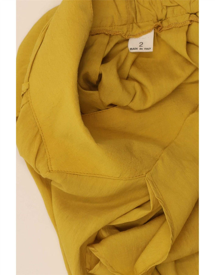 vintage Femme Skort Mini Jupe W26 Petite Viscose Jaune