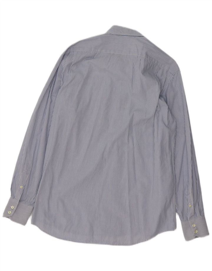 LACOSTE Chemise homme Taille 42 Grand coton à fines rayures bleues