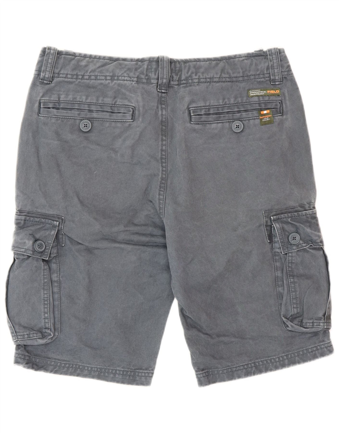 SUPERDRY Short Cargo Homme Moyen W32 Gris Coton