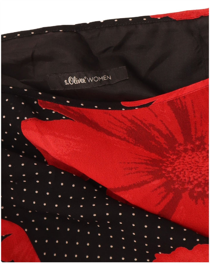 S.Oliver Jupe Maxi Femme EU 38 Moyen W30 Viscose Florale Noire