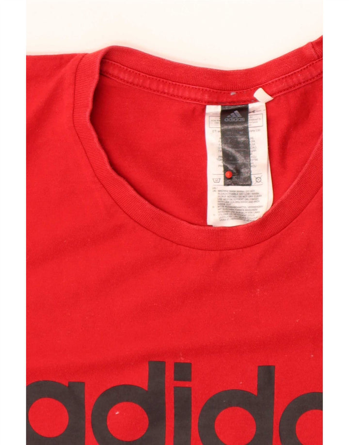 Adidas T-Shirt Graphique Homme Rouge Moyen Coton