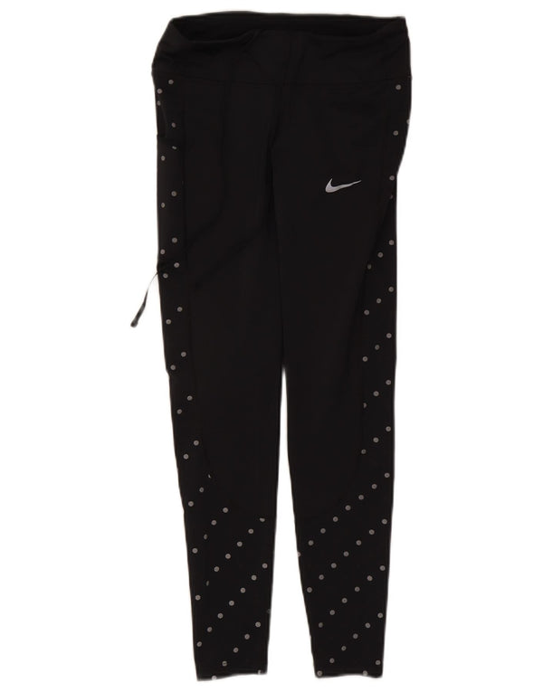 Nike Leggings Femme UK 8 Petit Polyester à Pois Noir