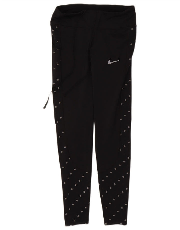 Nike Leggings Femme UK 8 Petit Polyester à Pois Noir
