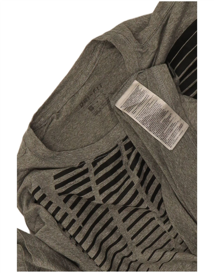Nike Homme Dri Fit Graphic T-Shirt Haut Gris Moyen Moucheté Polyester