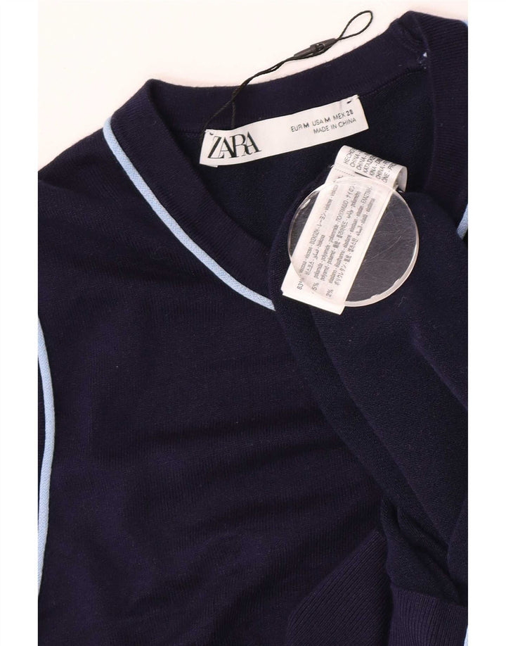 Zara Femme Débardeur UK 12 Medium Bleu Marine Viscose