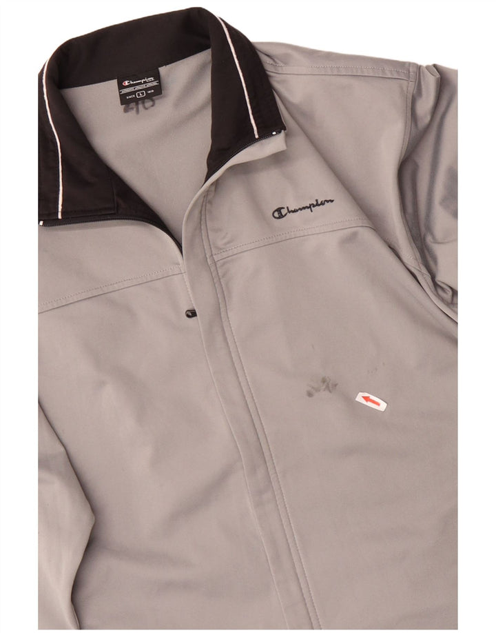 Champion Veste de survêtement pour homme Taille L Gris Polyester Sports