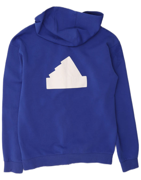 Adidas Pull à capuche zippé graphique pour homme, petit, bleu