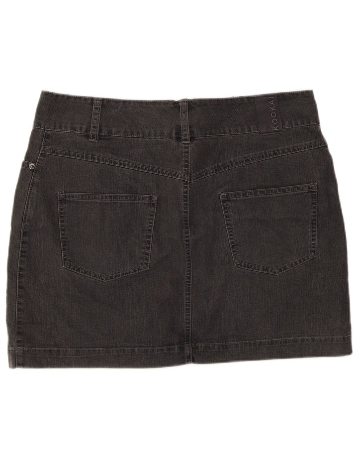 KOOKAI Womens Mini Denim Skirt IT 42 Medium W32 Grey Cotton