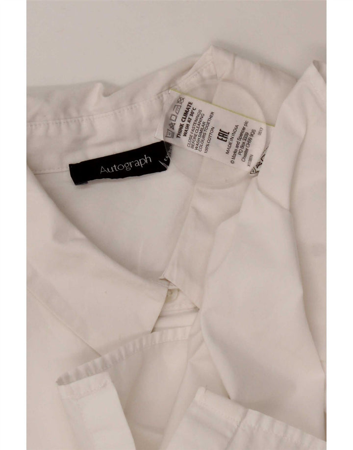 Marks & Spencer Chemisier autographe pour femme UK 12 en coton blanc moyen