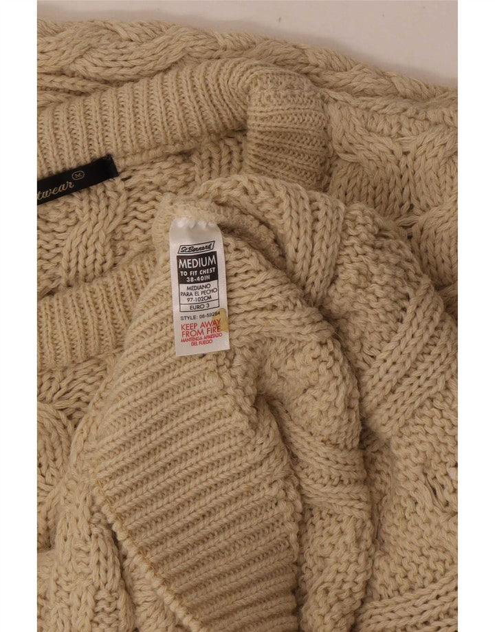 St. Bernard Pull Col Ras Du Cou Acrylique Beige Moyen Homme