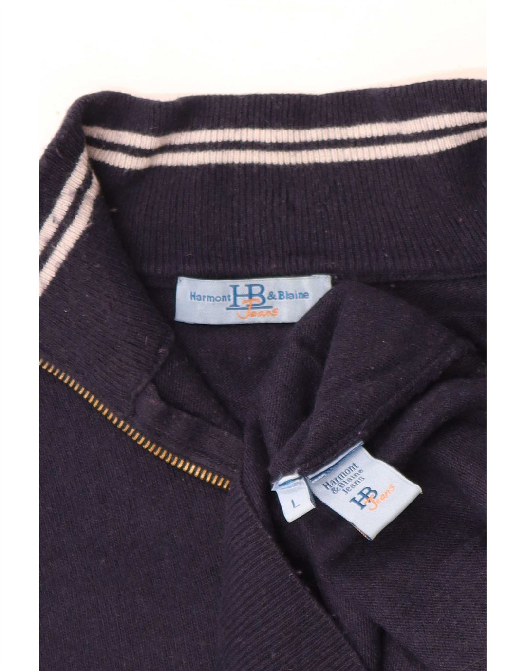 Harmont & Blaine Pull à col zippé pour homme Taille L Bleu marine