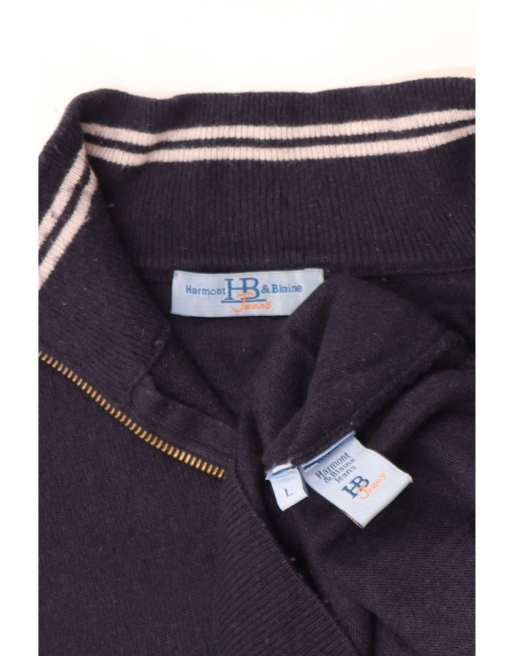 Harmont & Blaine Pull à col zippé pour homme Taille L Bleu marine