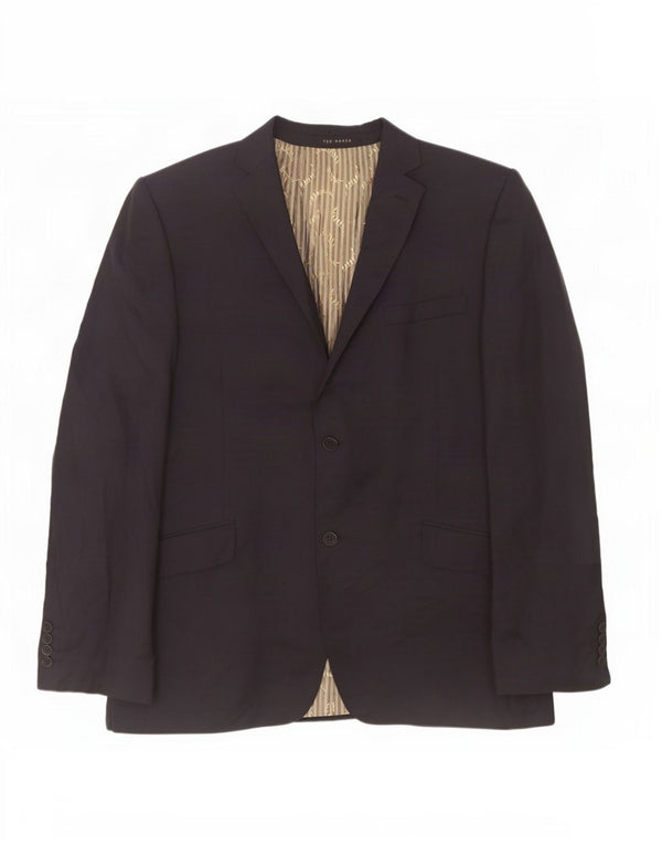 Ted Baker Veste Blazer 2 Boutons Homme UK 44 2XL Bleu Marine Laine