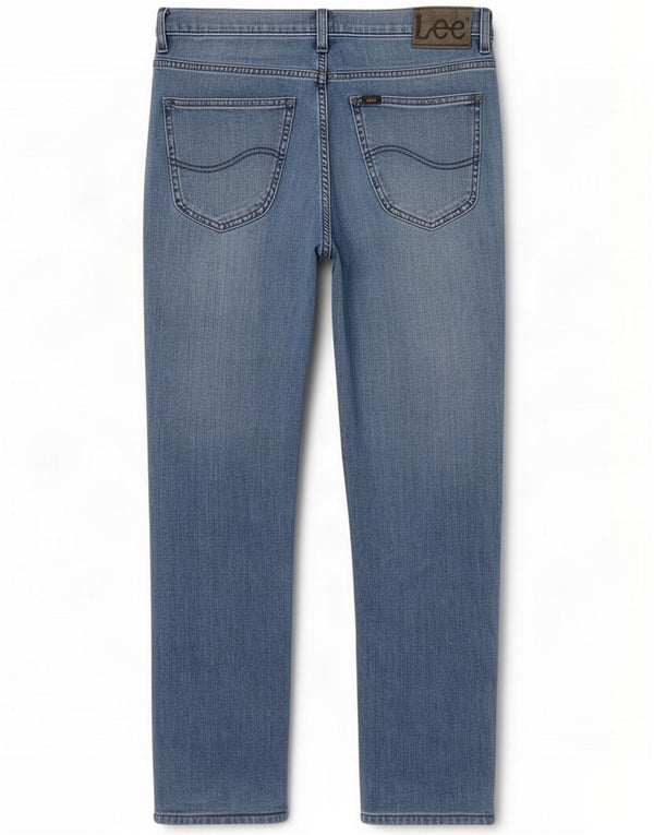 Lee Mens Brooklyn Straight Jeans W34 L28 Bleu Coton