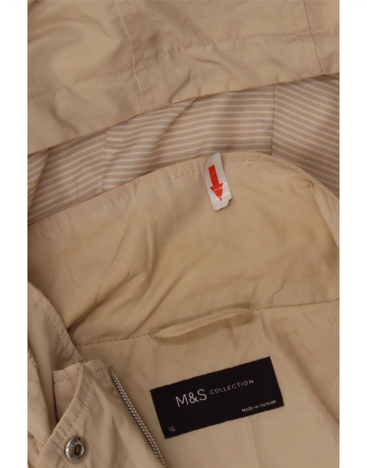Marks & Spencer Veste de pluie à capuche pour femme UK 16 Large Beige Polyester