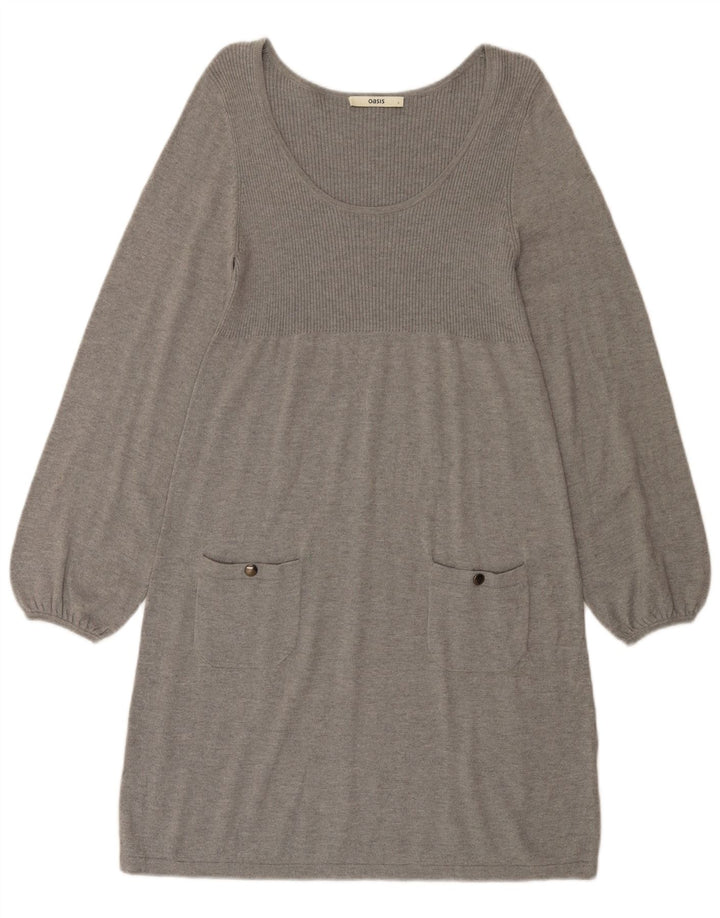 Oasis Robe pull pour femme UK 14 Large Gris Coton