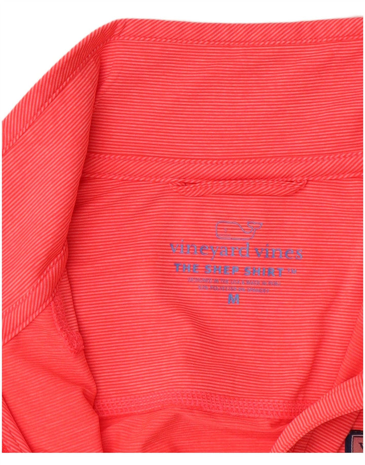 VINEYARD VINES Haut à col zippé et manches longues pour femme UK 14 Rose moyen rayé