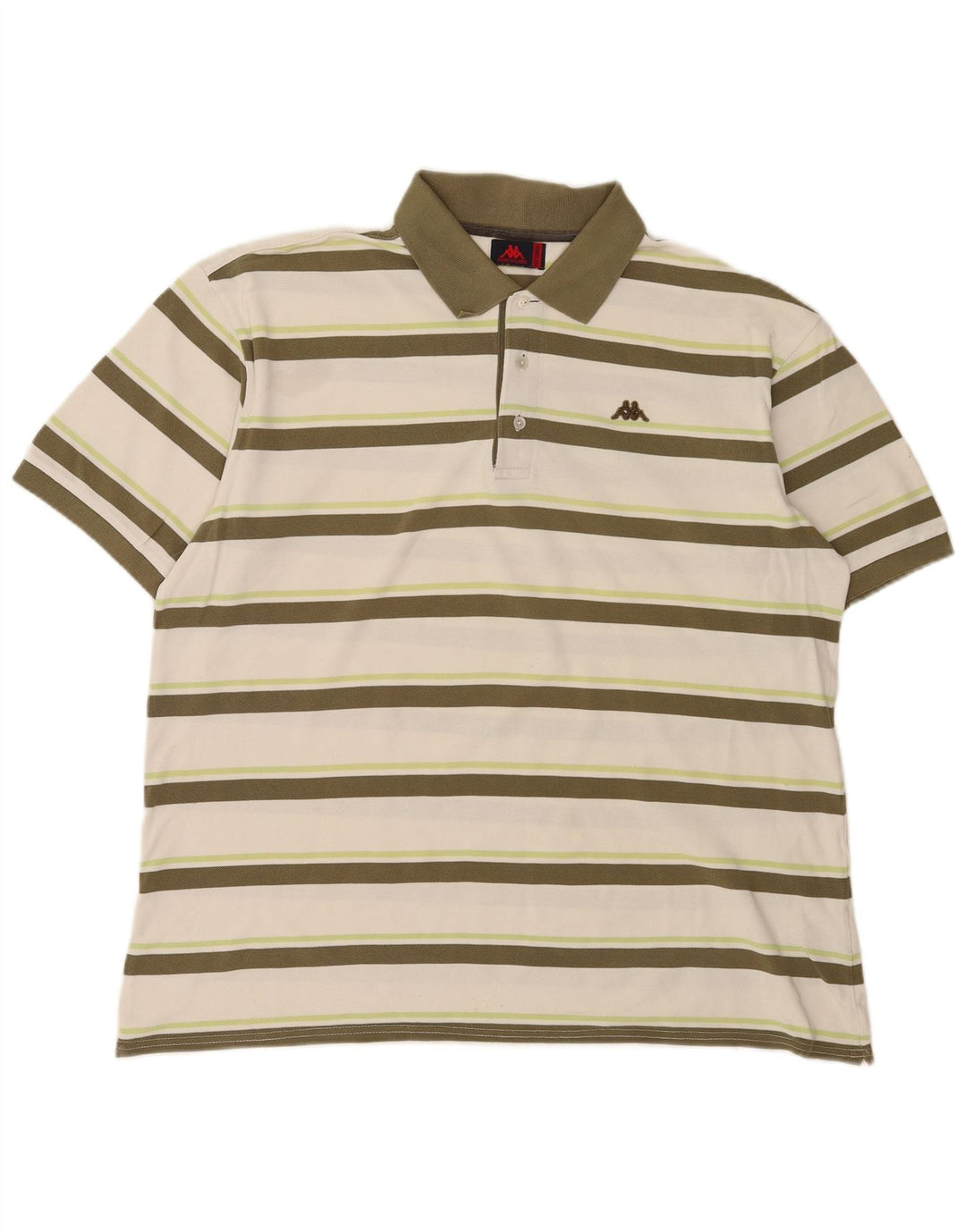 Kappa Polo Homme 3XL Blanc Rayé Coton