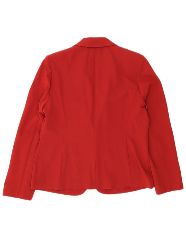 Marks & Spencer Veste Blazer Femme UK 14 Rouge Moyen Polyester