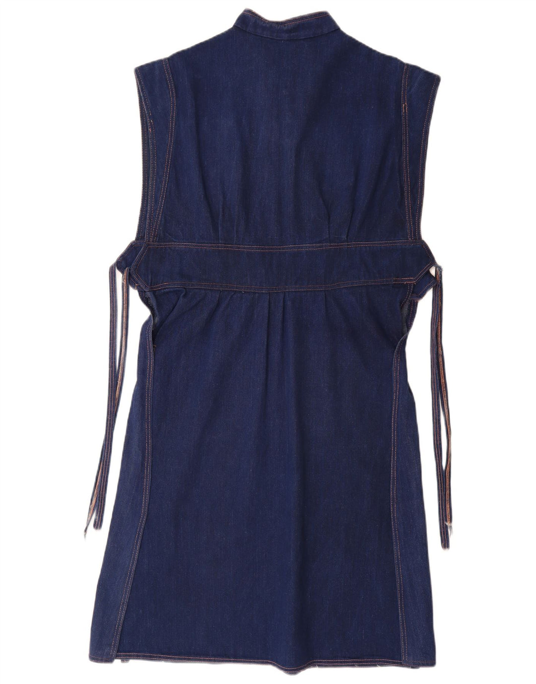 VINTAGE Robe en jean femme UK 14 Bleu moyen