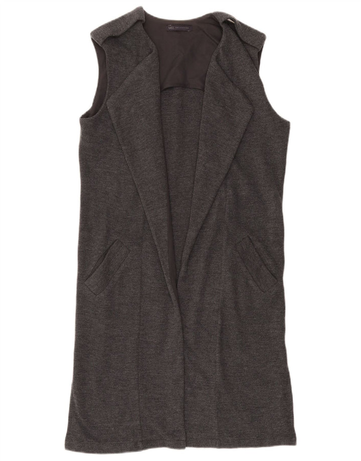 MARKS & SPENCER Pull cardigan sans manches pour femme UK 8 Petit Gris