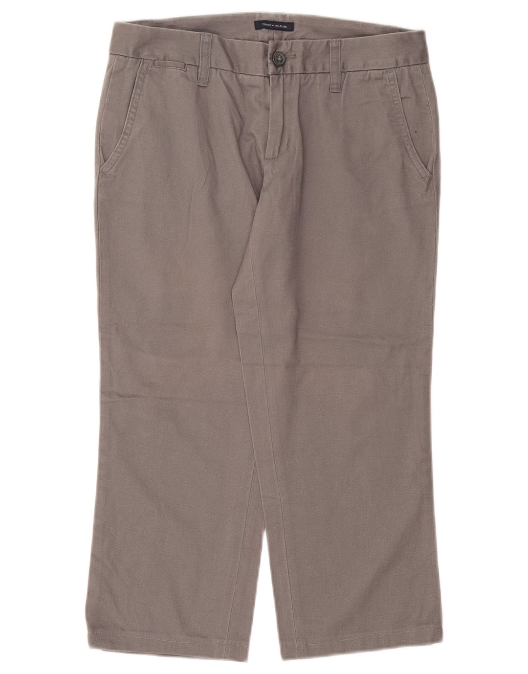 TOMMY HILFIGER Pantalon court droit pour femme US 4 Small W25 L22 Gris