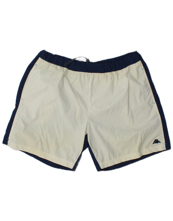 Kappa Short de Sport Homme 2XL Blanc Cassé Colorblock Polyamide Sports