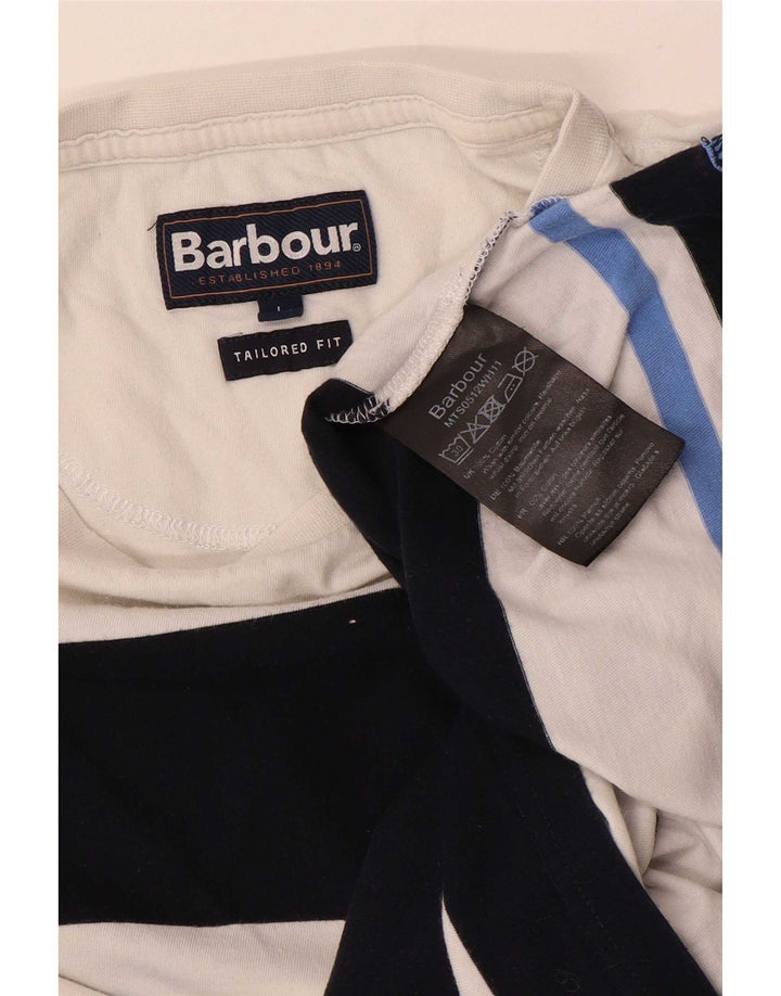 Barbour T-Shirt Homme Haut Grand Coton Rayé Blanc