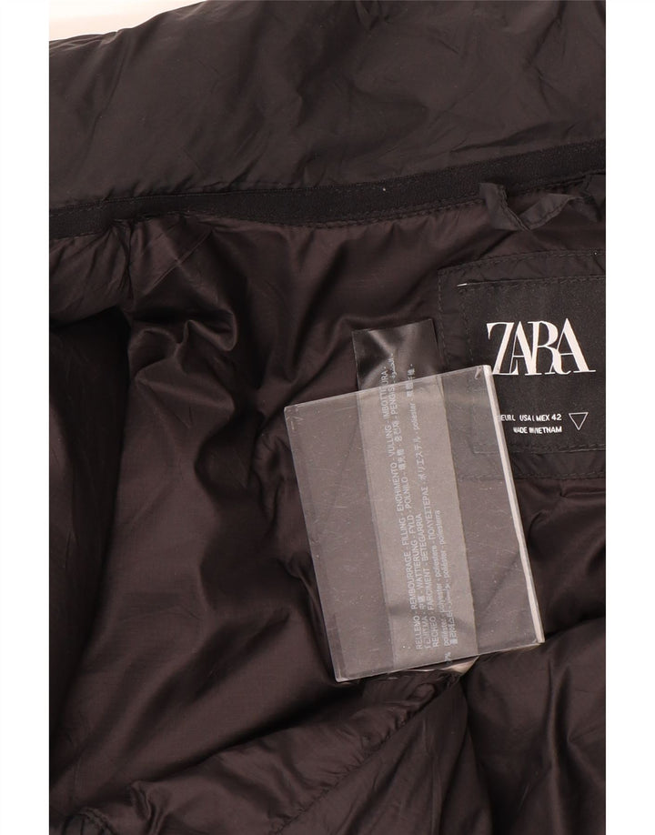 Zara Veste matelassée pour homme UK 40 Large Noir Polyester
