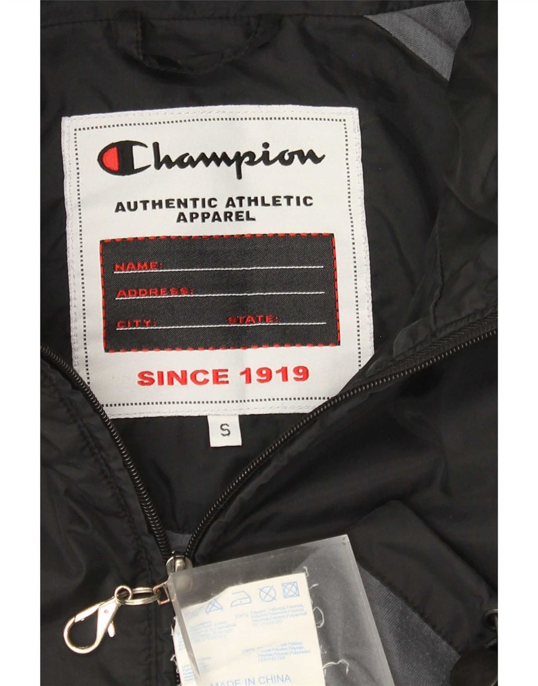 Champion Veste de pluie à capuche pour homme UK 36 Small Noir Polyamide