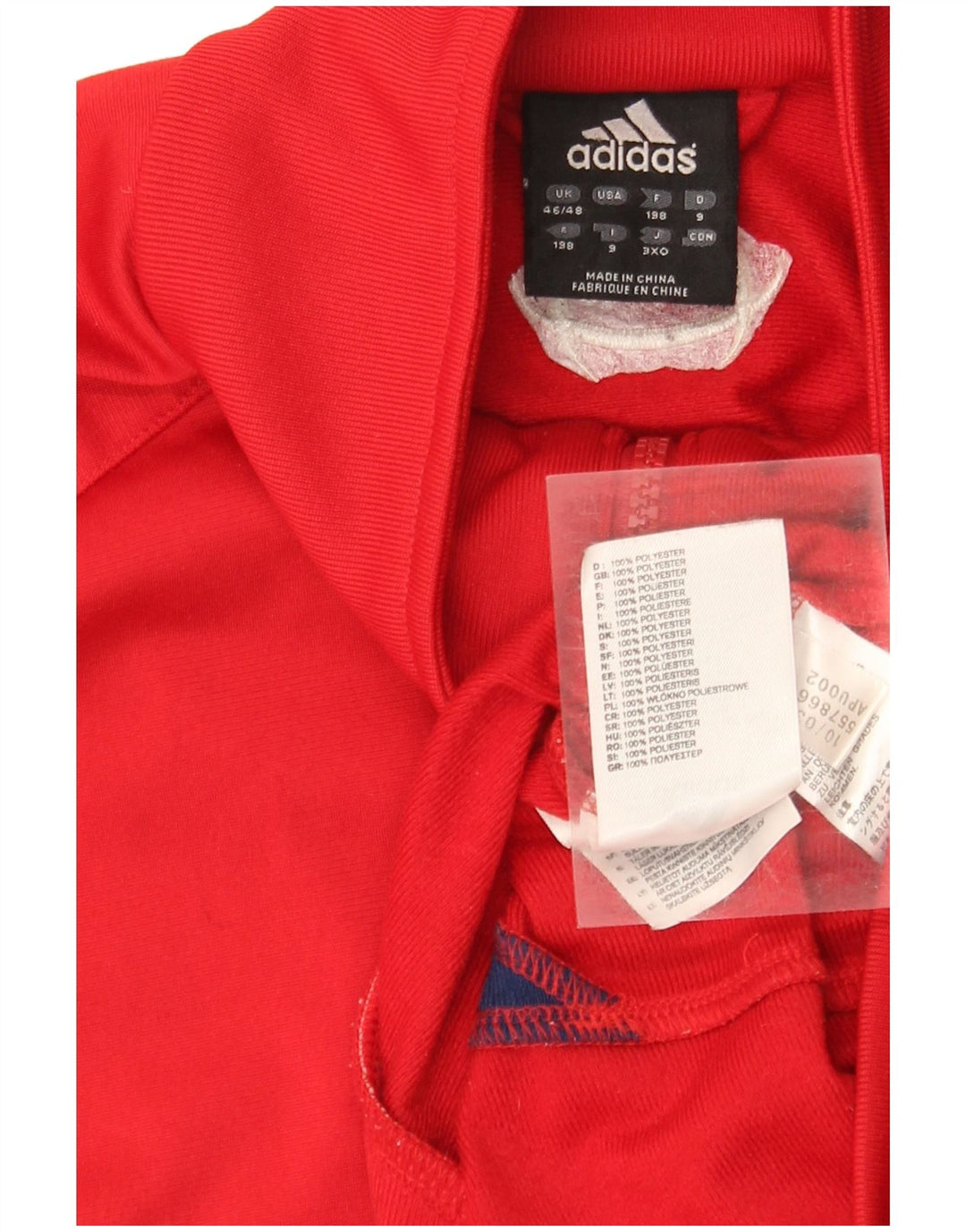 Adidas Veste de survêtement pour homme UK 46/48 XL Rouge Rayé Polyester