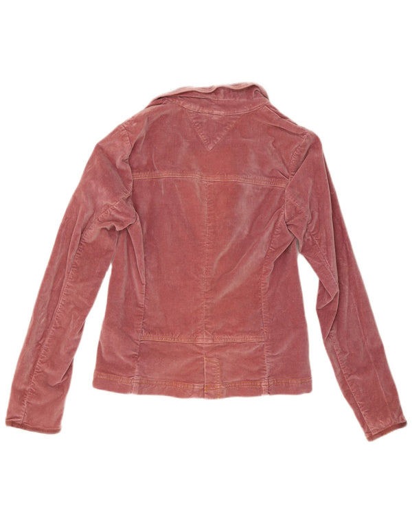 Tommy Hilfiger Veste blazer en velours à 3 boutons pour femme UK 12 Rose moyen
