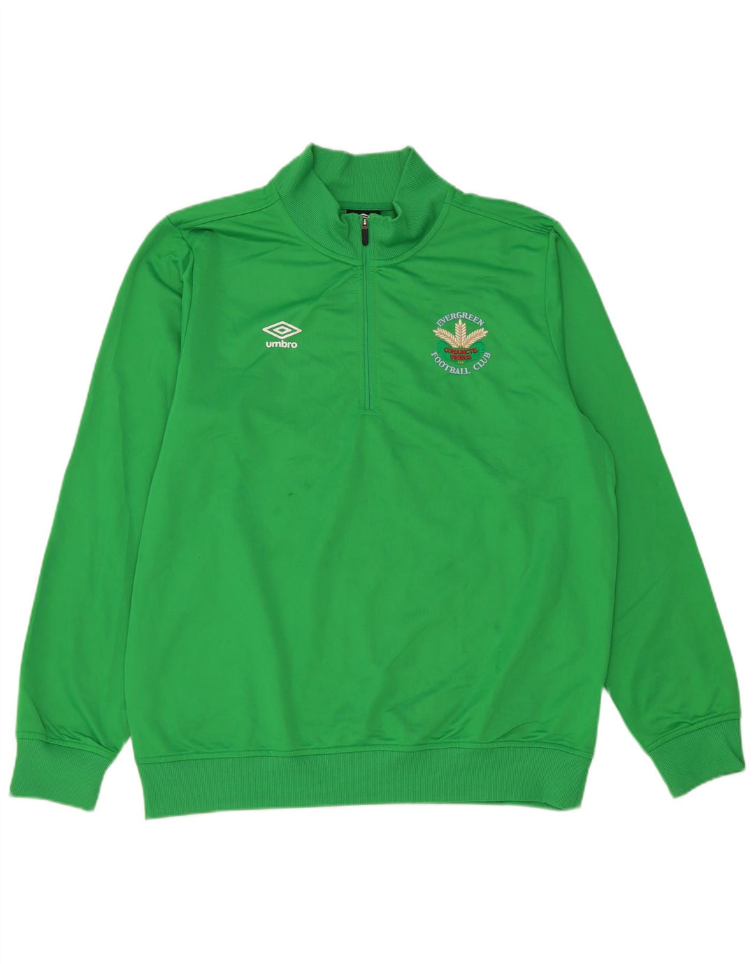 Umbro Sweat-shirt graphique à col zippé pour hommes, grand vert, polyester