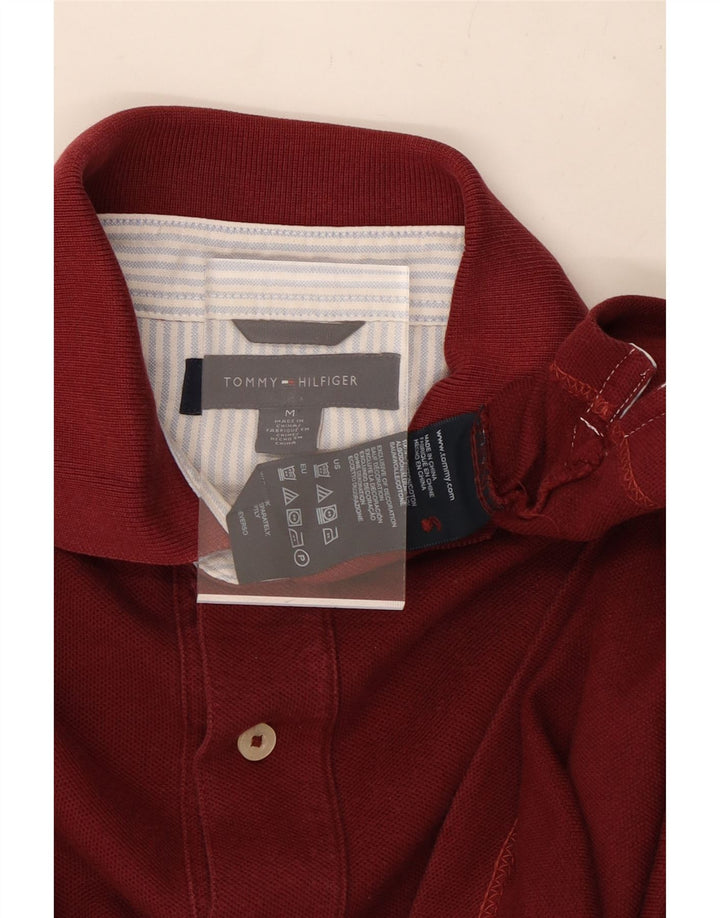 TOMMY HILFIGER Polo Homme Coton Bordeaux Moyen