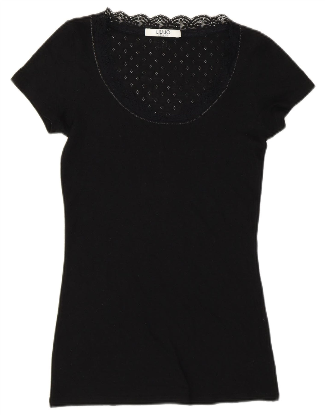 Liu Jo T-Shirt Femme Top UK 8 Small Noir