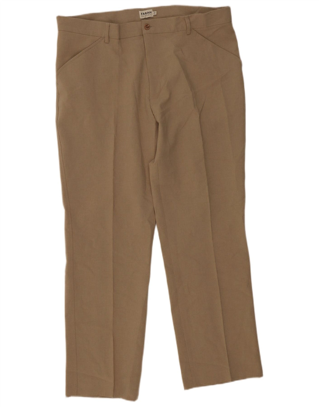 Farah Pantalon décontracté droit pour homme W40 L31 Beige Polyester
