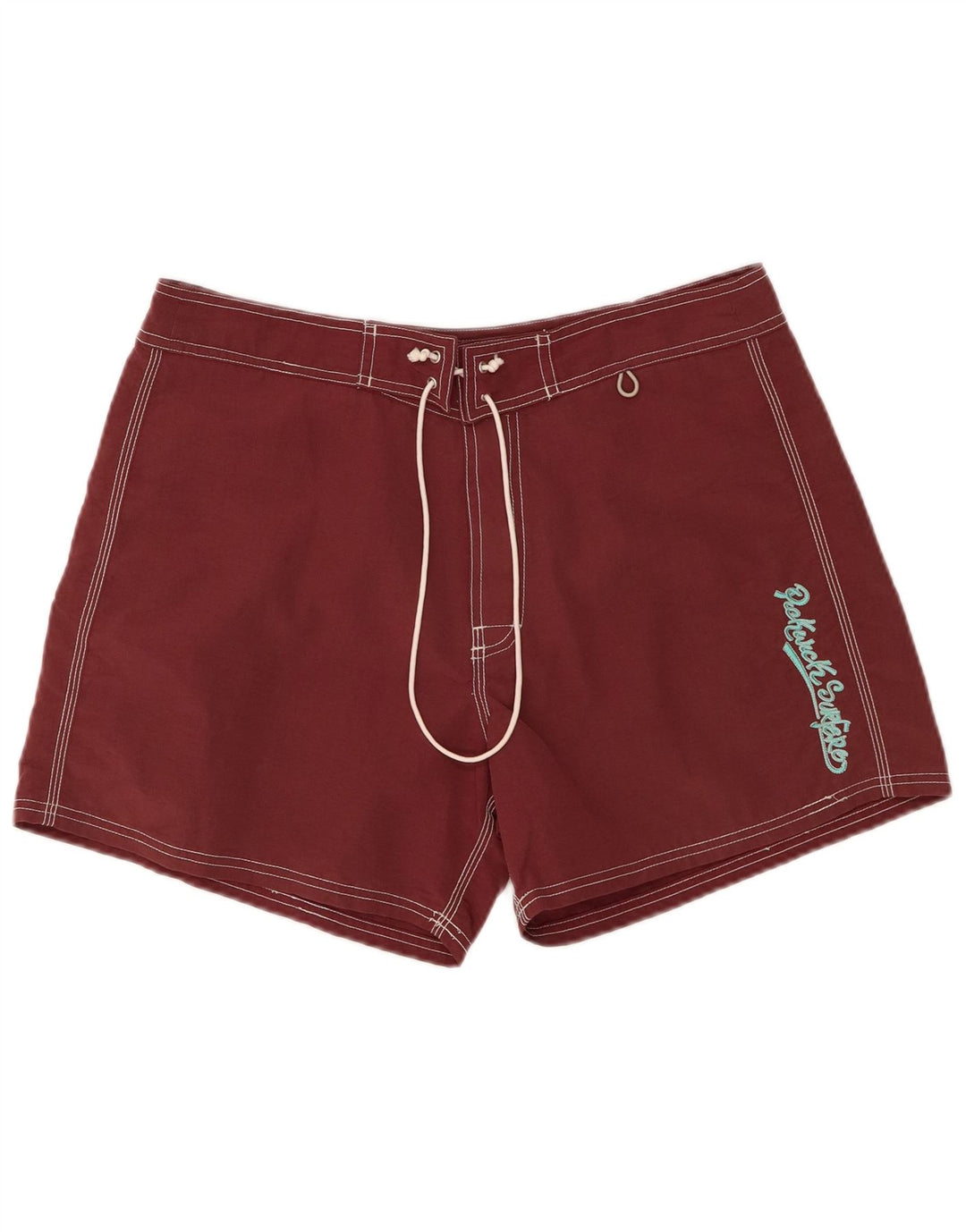 PICKWICK Mens Graphic Swimming Shorts Medium  Burgundy