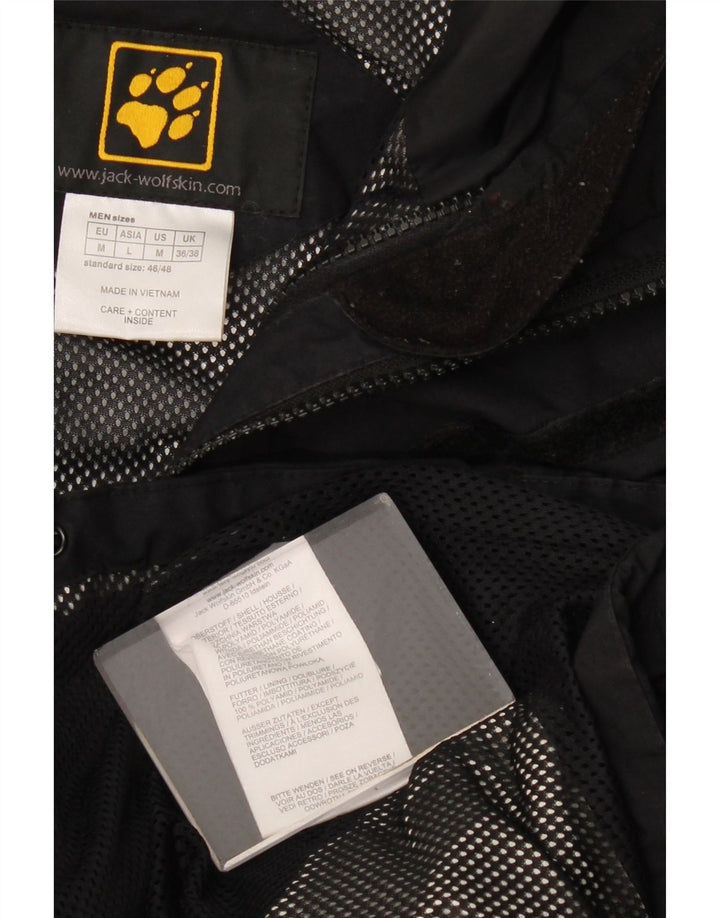 Jack Wolfskin Veste de pluie à capuche pour homme UK 36/38 Medium Noir Polyamide