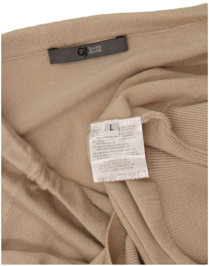 Gaudi Femme Crop Graphic Haut Sans Bretelles UK 14 Grand Beige Polyester