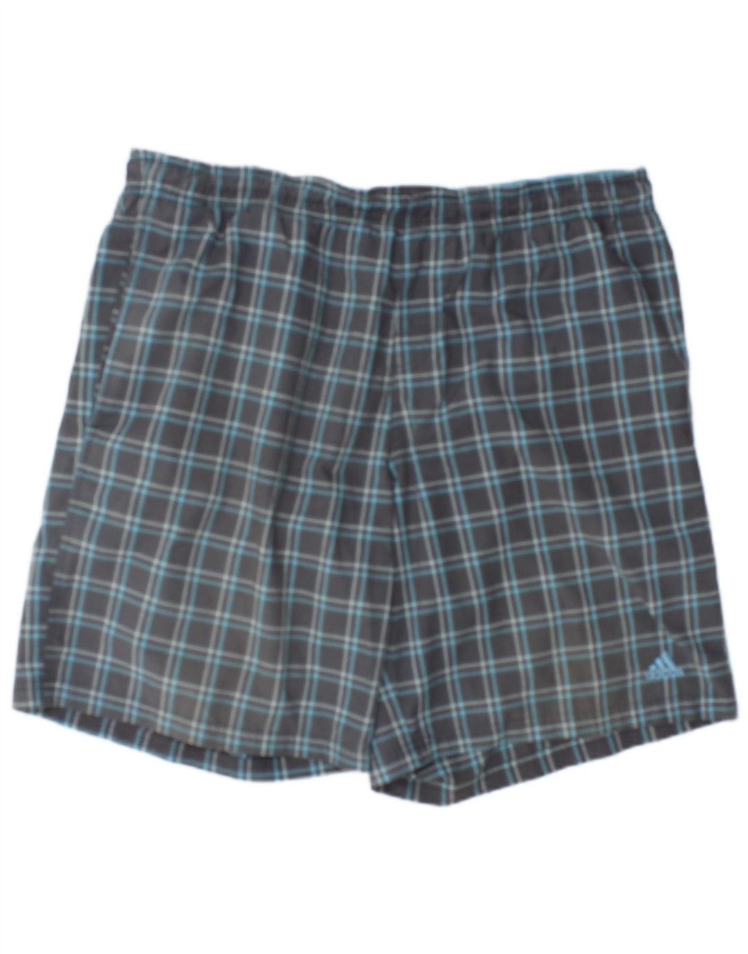 Adidas Short de bain pour homme XL Gris à carreaux Polyester