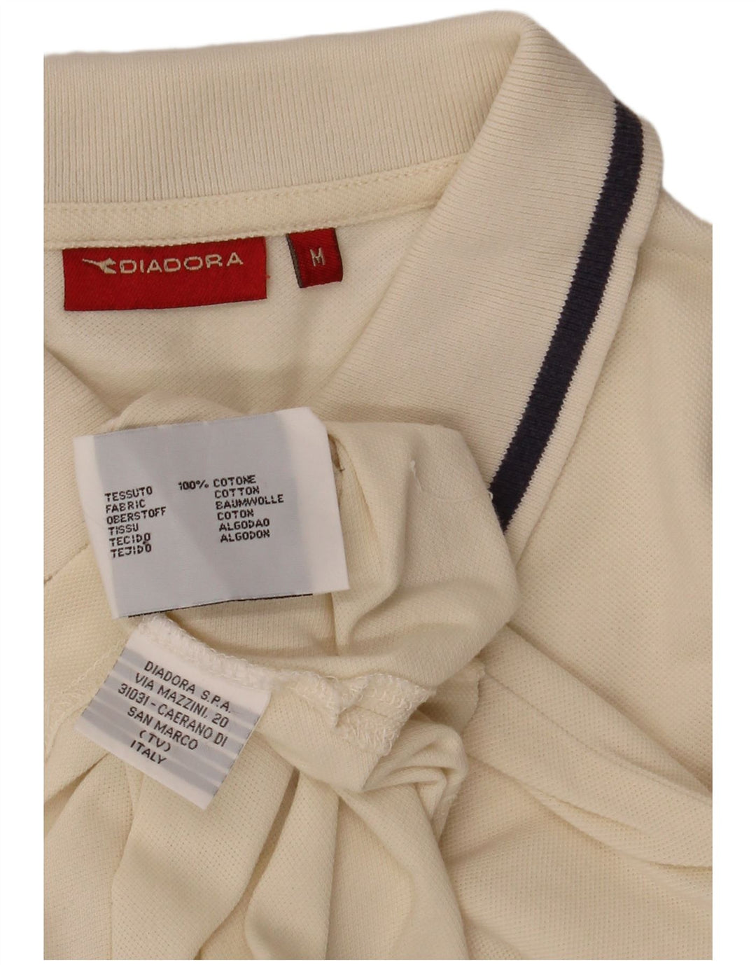 Diadora Chemise à Manches Courtes Homme Blanc Moyen Coton