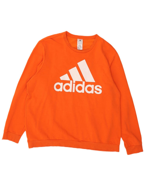 Adidas Sweat-shirt graphique pour homme en coton orange 2XL