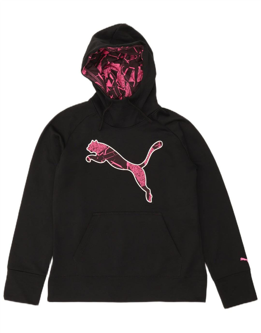 PUMA Pull à capuche graphique pour femme UK 12 Noir moyen Polyester